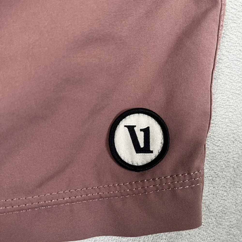 Vuori Mens Kore Short Size Small Mauve Clay Pink Lined Hybrid Workout 7 V302